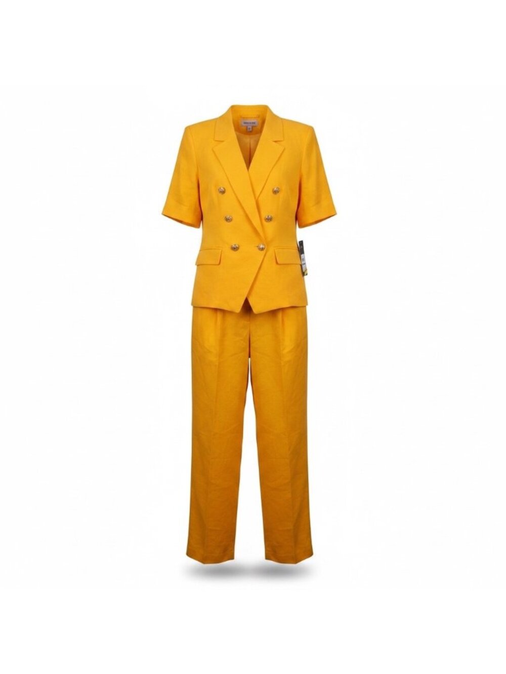 Karl Lagerfeld Womens Yellow Suit Blazer & Pants Set Shirt Size 16/ Pants Size14